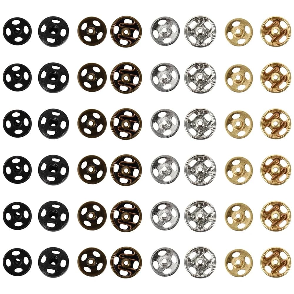 Bottoni automatici da cucire in acciaio inossidabile 80 set 6mm Mini bottone per bambole in metallo bottoni automatici invisibili in metallo chiusure fibbia per indumenti fai da te