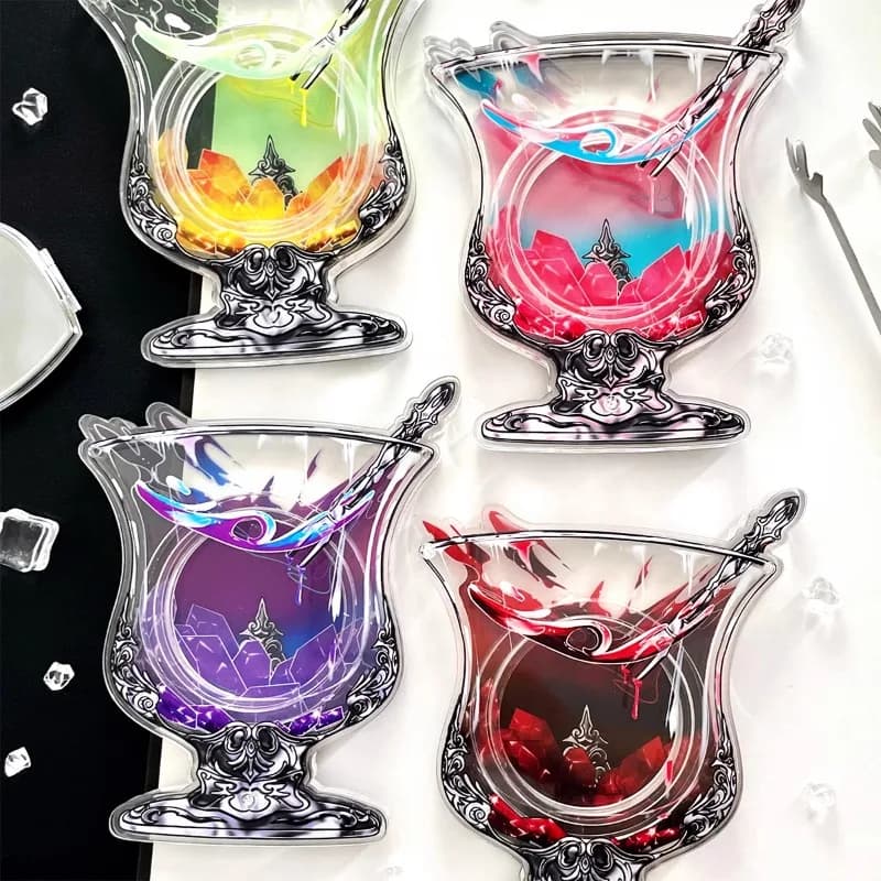 Gem Special Series Bicchiere da vino Porta spille anime per personaggi Distintivo da 75 mm Eleganti ornamenti acrilici Decorazione del desktop Commercio all'ingrosso
