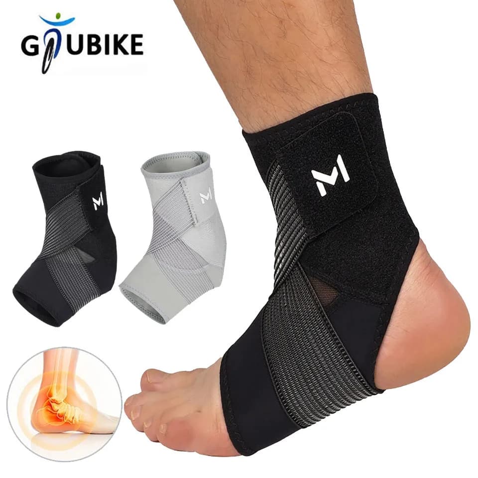 Supporto per Caviglia GTUBIKE con Cinghie, Fascia Compressiva per Caviglia per Uomini e Donne, per Tendinite d'Achille, Fascite Plantare, Distorsioni