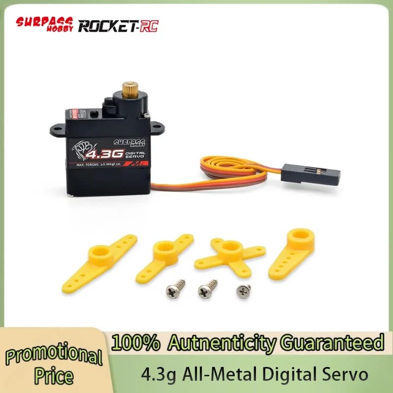SURPASS HOBBY Servo Digitale Micro da 4.3g ad Alta Coppia con Ingranaggi in Metallo per Modelli RC di Aerei, Elicotteri, Auto e Barche