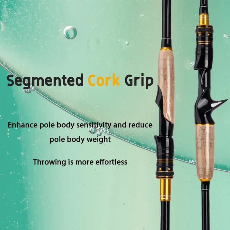 Canna da Pesca DEUKIO da Viaggio Sezionata, Spinning e Casting, 1.8m/2.1m, 4/5 Sezioni, Impugnatura in Sughero, Azione ML per Pesca a Carpa e Spigola