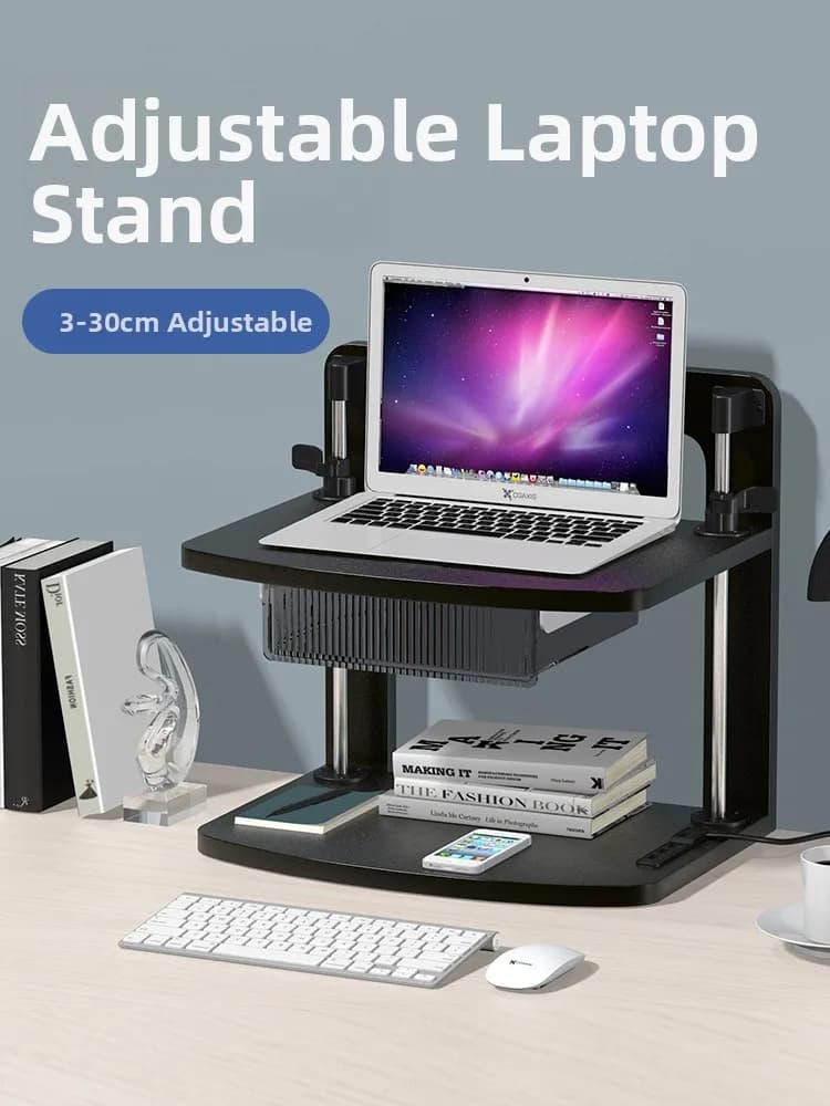 Support for Double-layer Monitor, Desk Organizer from Modern Design, Office Storage Solution, L Screens