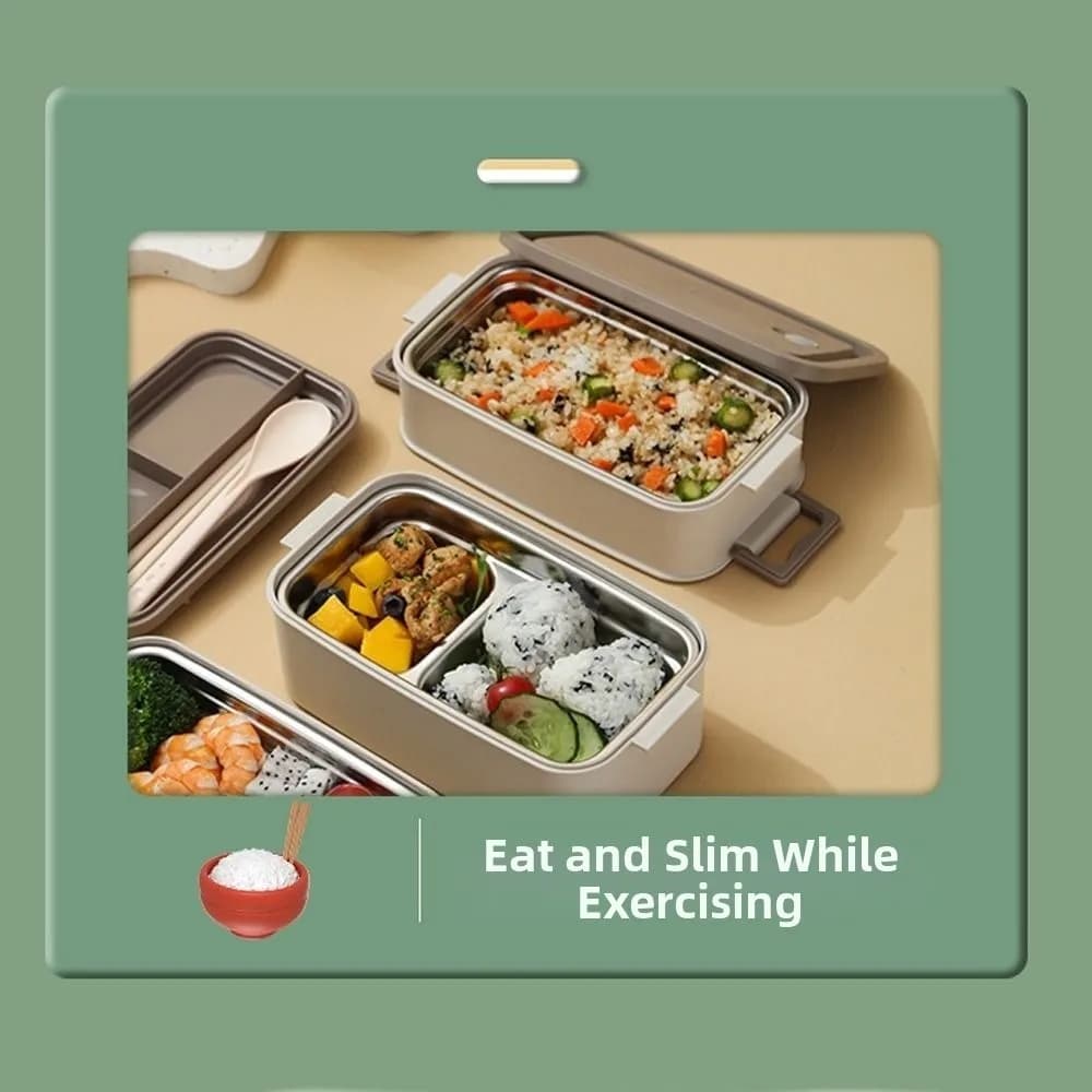 Regali Scatola per il pranzo isolata sigillata quadrata Scomparto portatile Contenitori per alimenti in acciaio inossidabile Bento stratificato