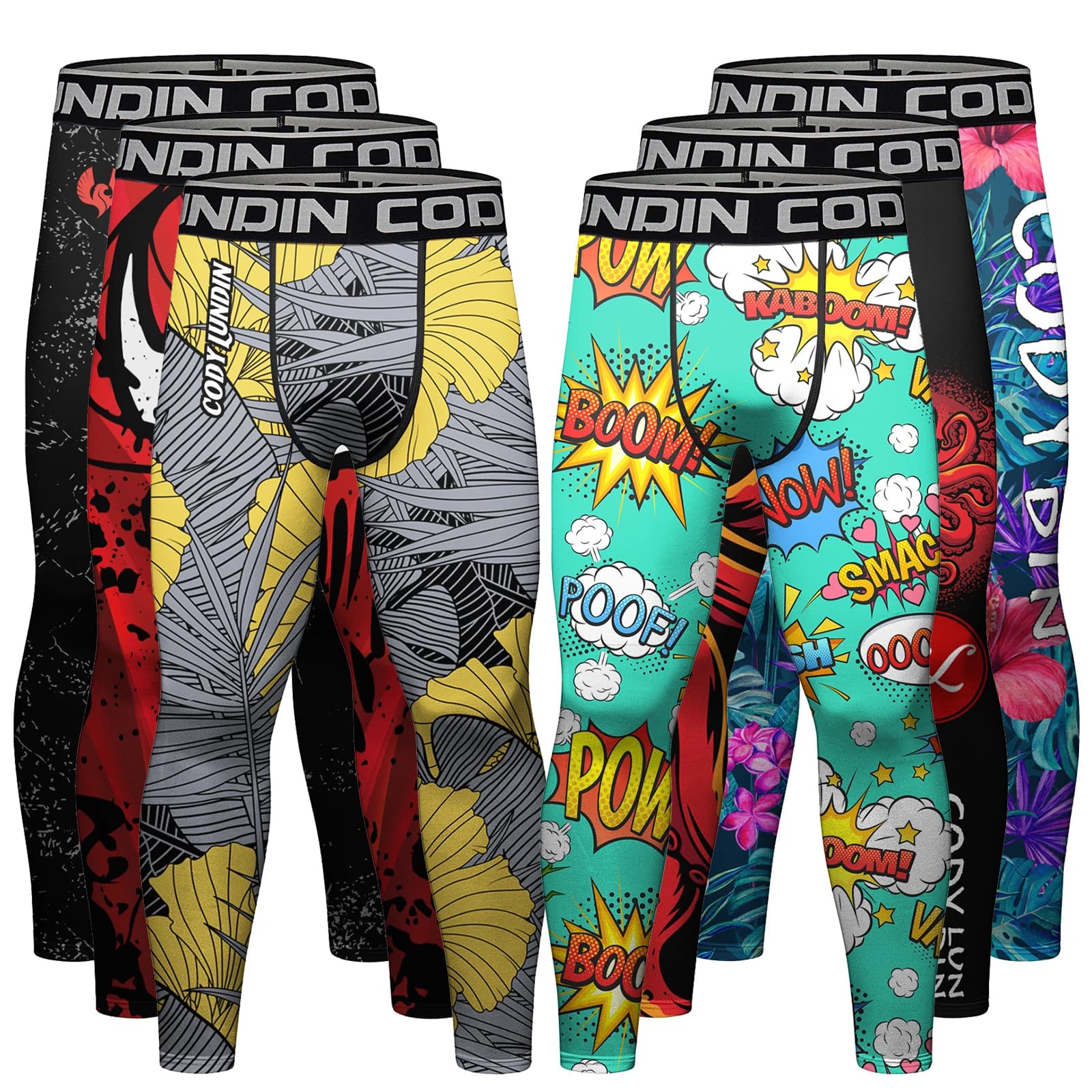 Vendita calda Cody Lundin Stampato Fitness BJJ Jiu Jitsu Stappling Pantaloni Anti-UV Maschile Sublimazione Esercizio Jogging Running Leggings