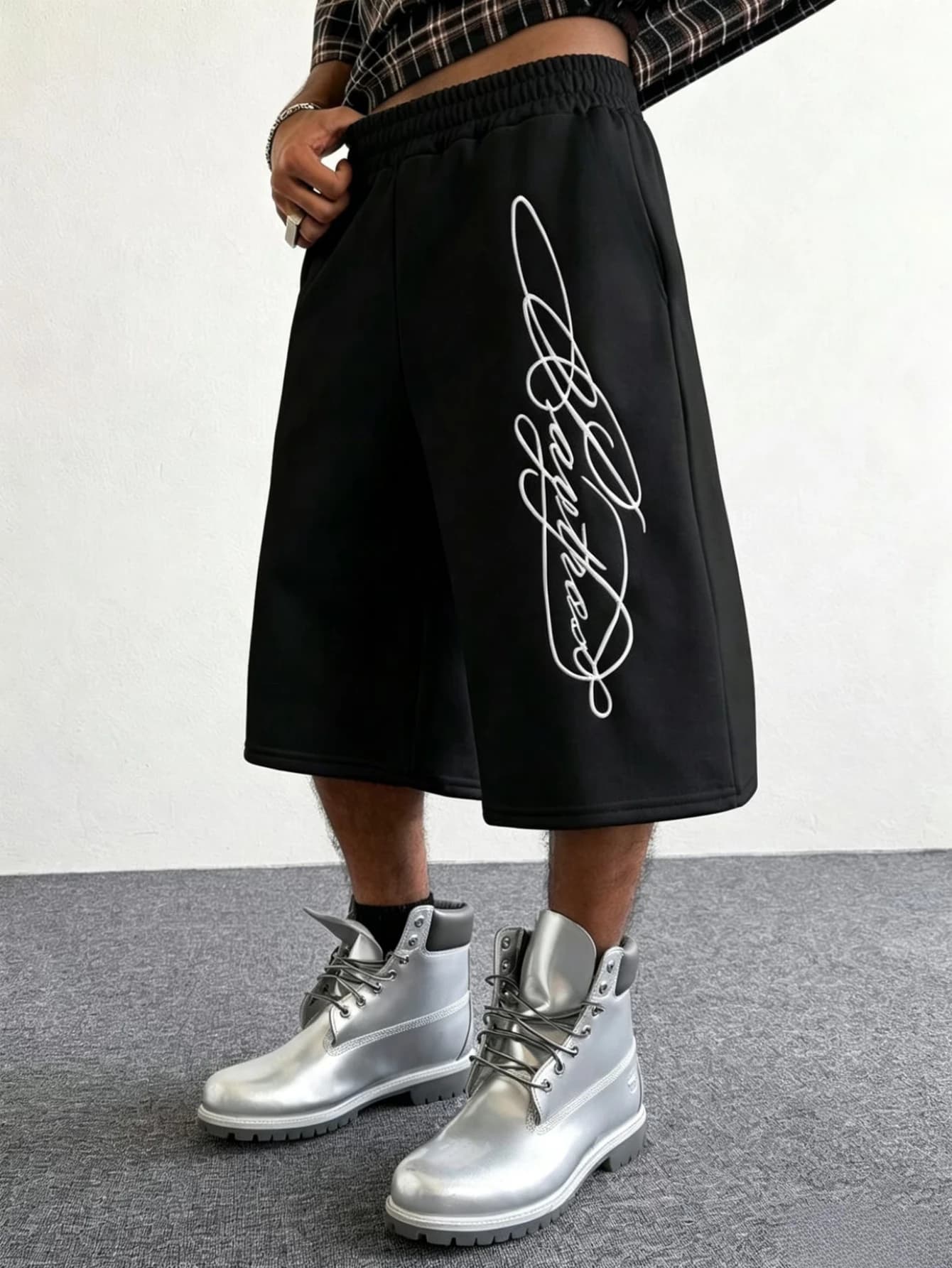 2026 Spring/Summer Autumn New Product Art Letter Printed Men's and Women's Street Style Sports Wide Leg Straight Shorts