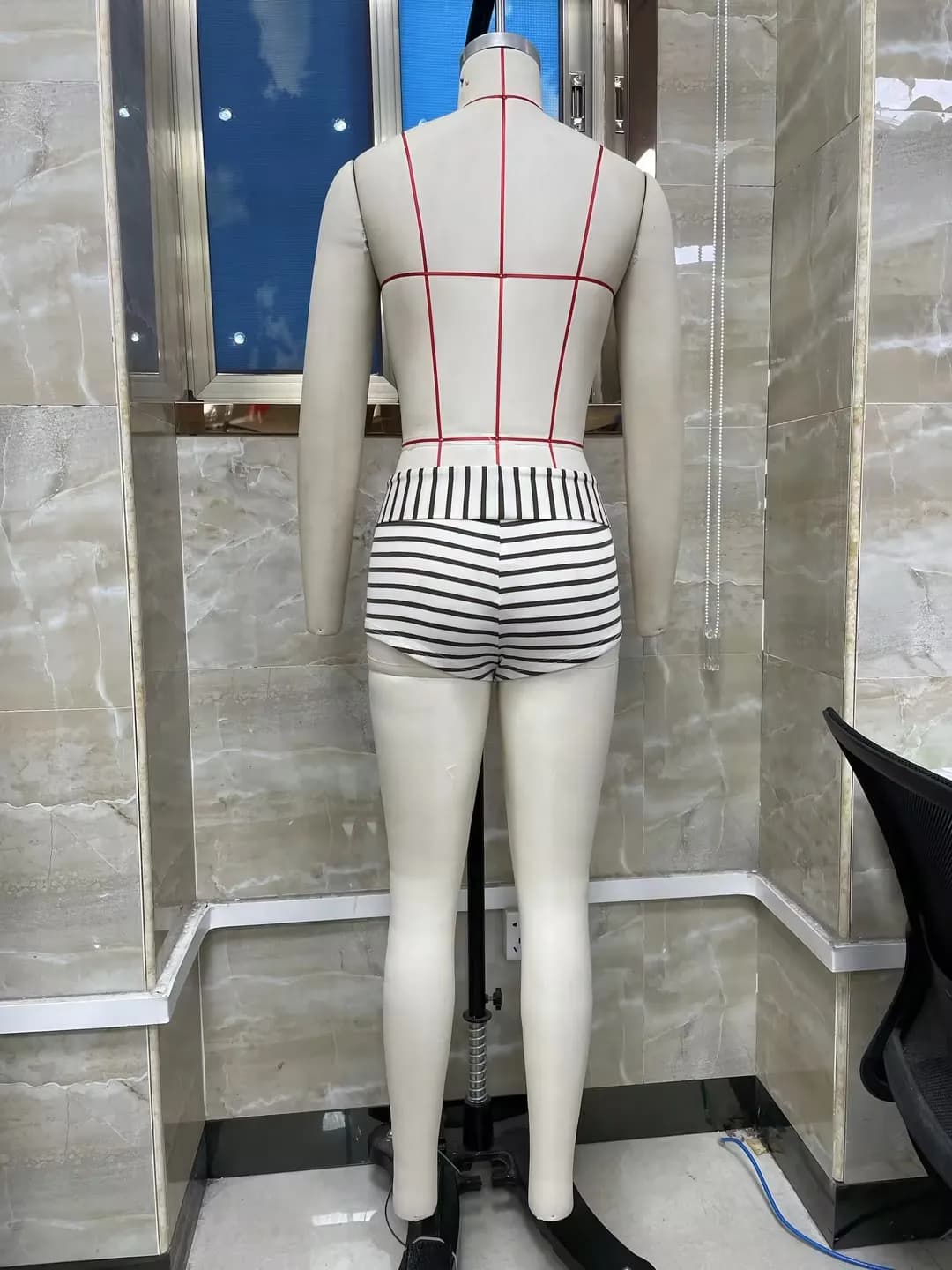 Women's Summer Fold Over Shorts Stripe Print Low Waist Bodycon Shorts Boxer Shorts Skinny Shorts for Streetwear