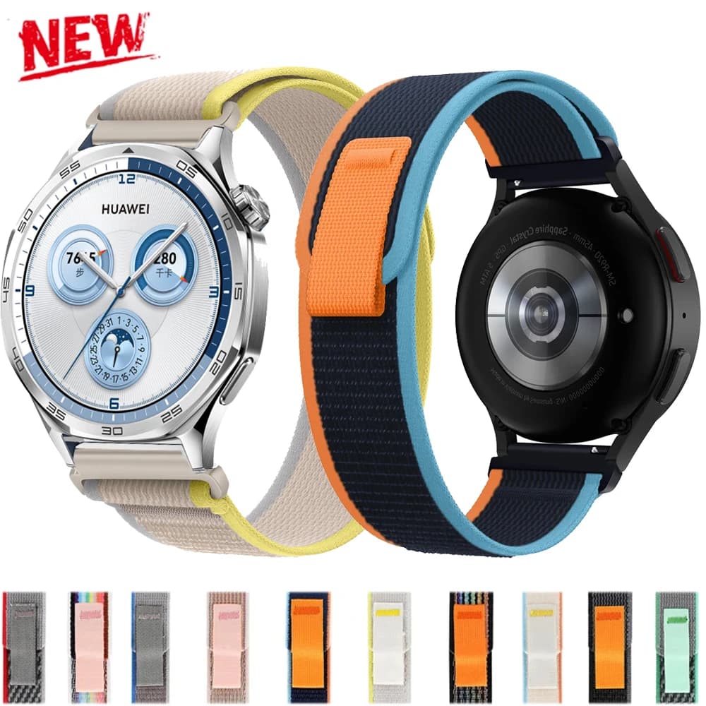 Bracciale da 22mm per Huawei Watch GT5 46mm cinturino sportivo con passante in nylon 20mm per Samsung Galaxy Watch 7 40 44mm cinturino intrecciato Correa