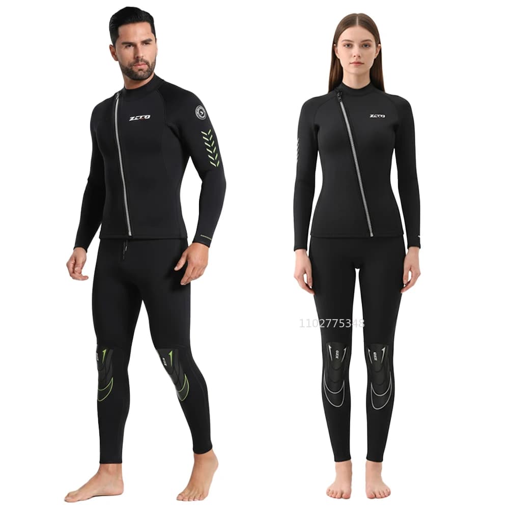 Muta in neoprene da 3 mm Uomo Donna Tenere al caldo Manica lunga Cerniera frontale Muta da sub Scuba Surf Medusa Nuoto Muta da sub