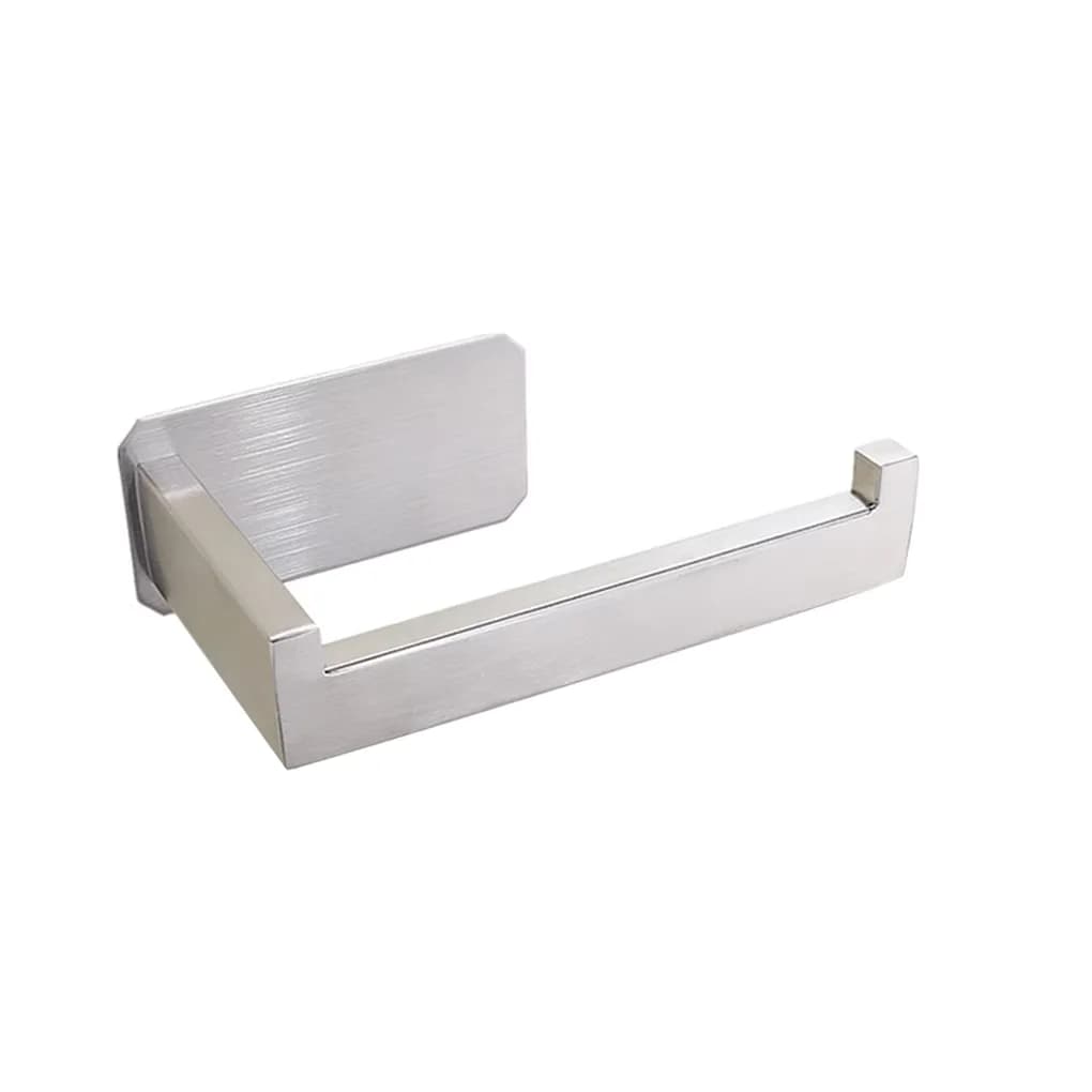 1PC Stainless Steel Toilet Roll Holder Self Adhesive in Bathroom Tissue Paper Holder Black Finish Easy Installation no Screw