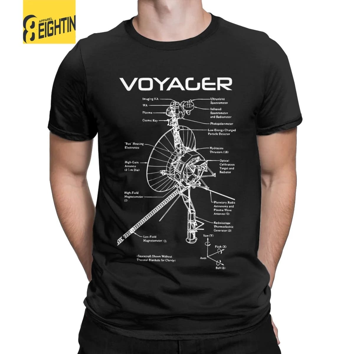 Programma Voyager da uomo interstellare astronave T Shirt Sci Fi 100% cotone abbigliamento manica corta O collo T-Shirt T-Shirt estiva