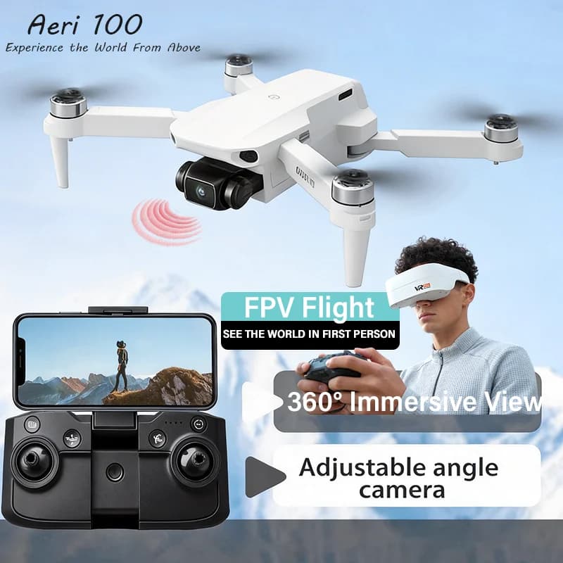 Mini Droni Aeri100 8k Professionali Con Fotocamera, Accessori Di Volo, Fpv, Motore Brushless, Gps, Ritorno Automatico, Volo In Tempo Reale, Giocattolo Da Regalo Per Ragazzi