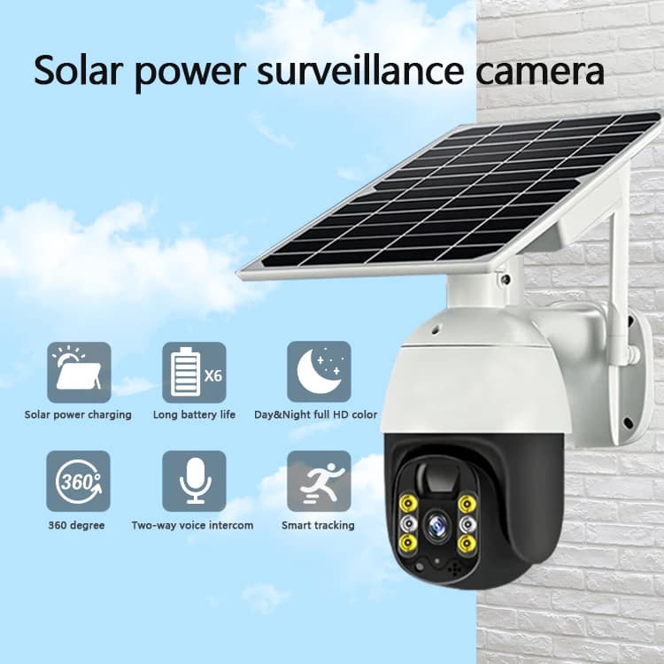 Telecamera IP WIFI EseeCloud APP da 4 MP Energia solare PTZ wireless a colori Citofono di sicurezza domestica CCTV Baby Monitor