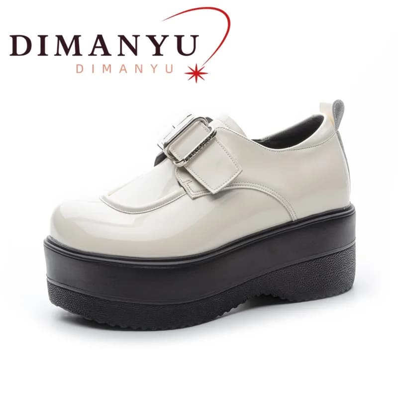 DIMANYU Mocassini da Donna in Vera Pelle 2026 Nuova Collezione Primavera Tacchi Alti Scarpe da Donna in Vernice con Plateau 9cm Stile Principessa