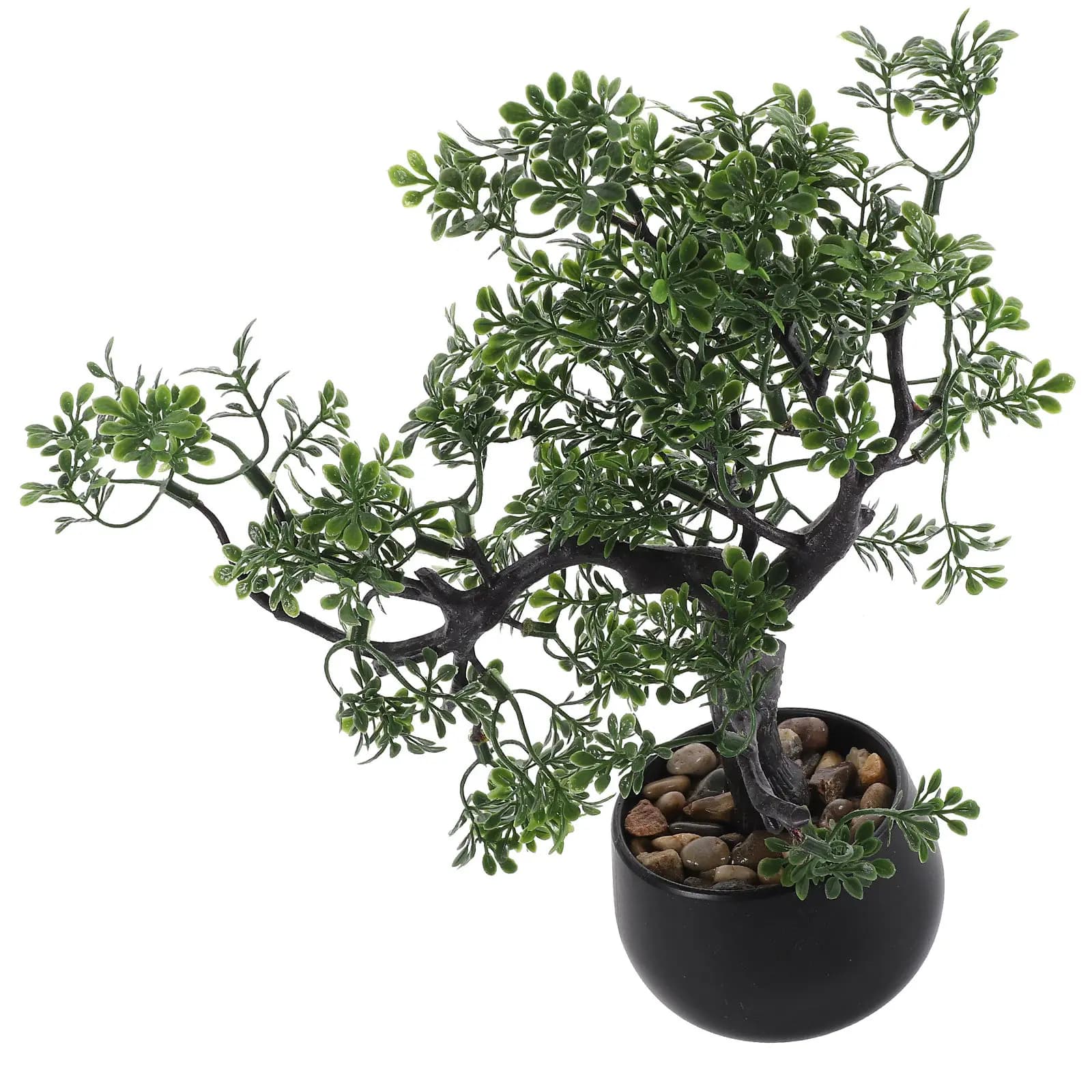 Realistic Artificial Pine Bonsai in Vase, Small Decorative Plant for Home and Office, Artificial Vegetal Ornaments