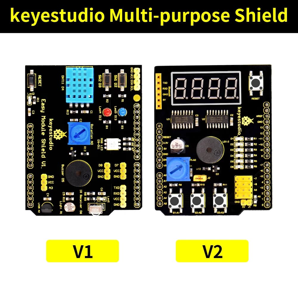 Keyestudio Scudo multiuso V1 V2 per Arduino UNO R3 e MEGA2560 Scheda di sviluppo Easy Module Shield per esperimenti fai-da-te