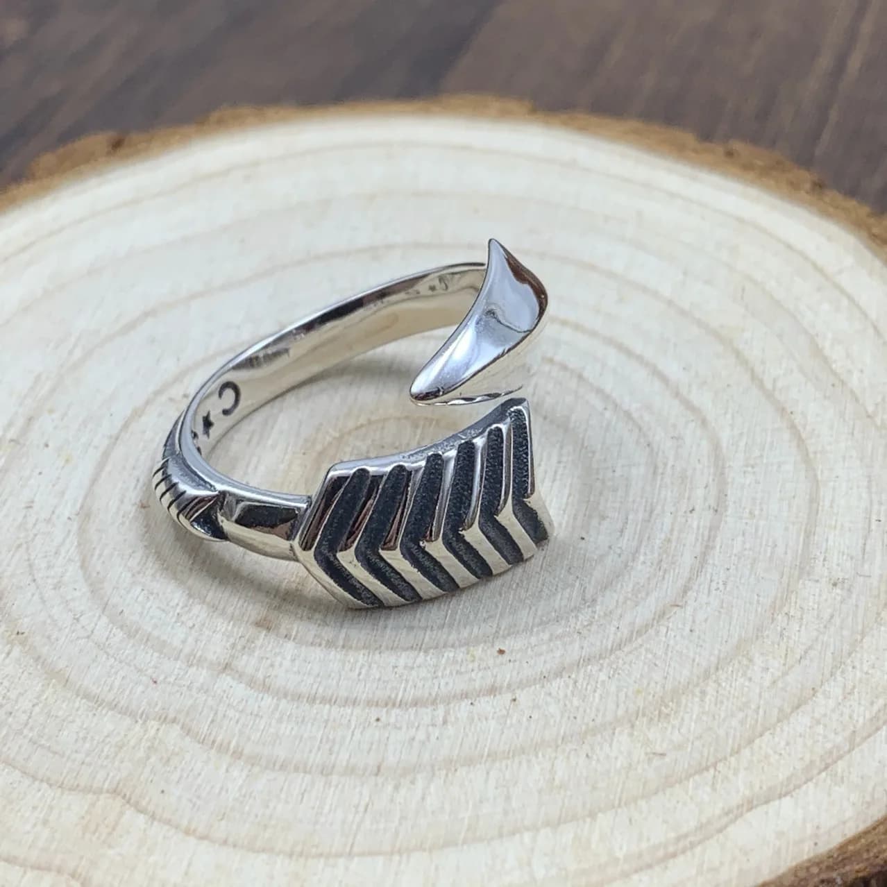 Punk ornament S925 sterling silver goods yachupbit love arrow ring live mouth ring decoration