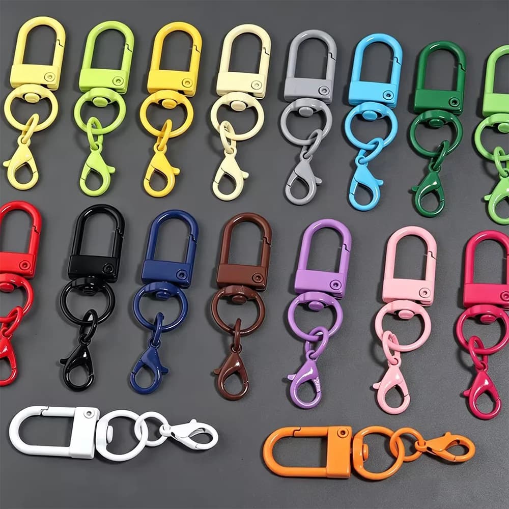 10pcs 13x50mm Metal Colorful Alloy Snap Lobster Clasp Hooks Buckle Connector for DIY Key Chain Bags Pendants Making Accessories