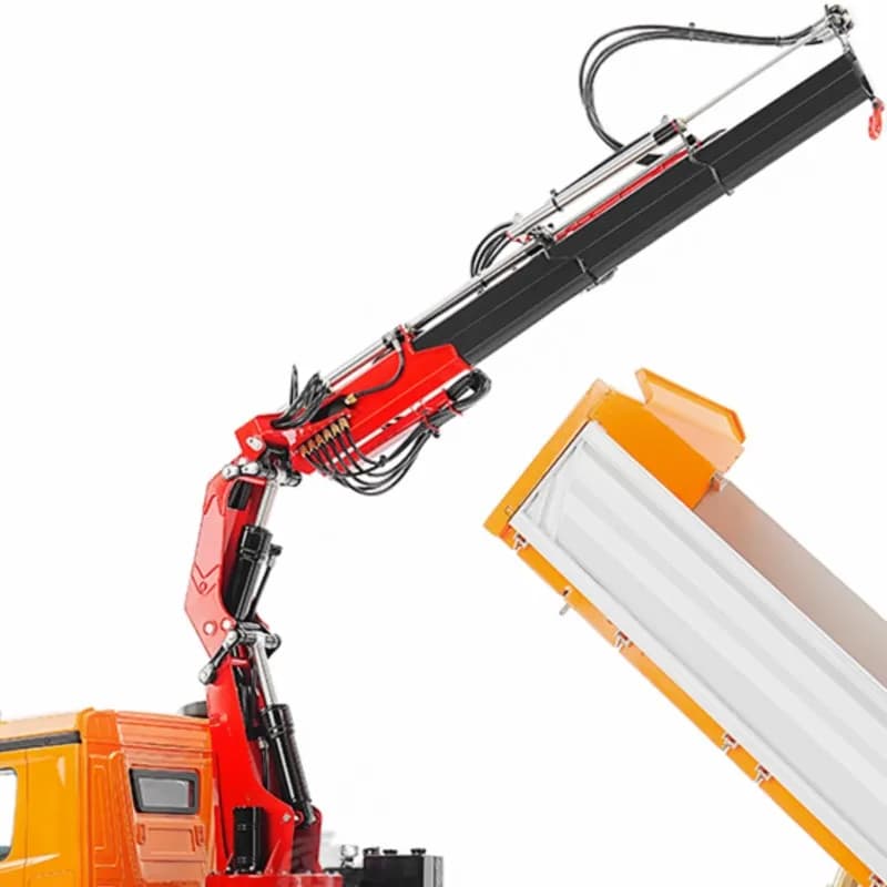LESU Camion Ribaltabile Idraulico RC a 3 Vie con Gru 1/14 8X8 Kit Fai da Te Cabina 3348 Luci e Suoni Modellini Auto Giocattoli per Ragazzi