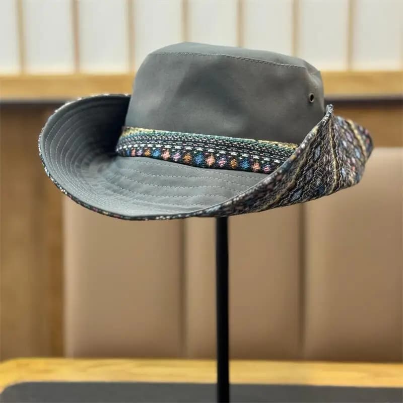 Print Foldable Fishing Hat for Women, Outdoor Hiking Wide Brim Sun Cap,Summer Beach UV Protection Bucket Hat, Travel Lightweight