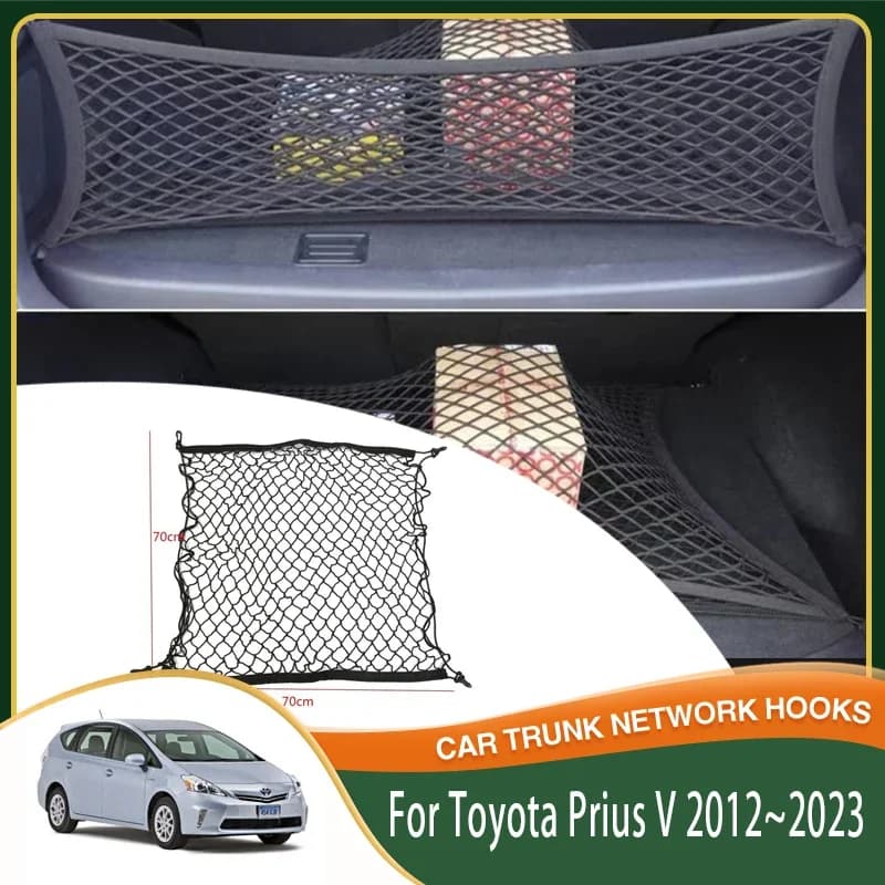 Borsa portaoggetti per bagagliaio per Toyota Prius V a Prius Plus ZVW40 ZVW41 2012 ~ 2023 Organizer per bagagliaio posteriore bagagli elastici accessori per auto