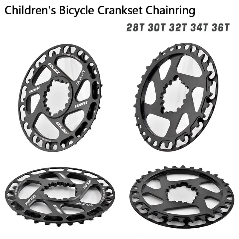 GOLDIX Children's Bicycle Crankset Chainring 28/30/32/34/36T Direct Mount Chainwheel for 3-Bolt Single Speed Crankset Bike Parts