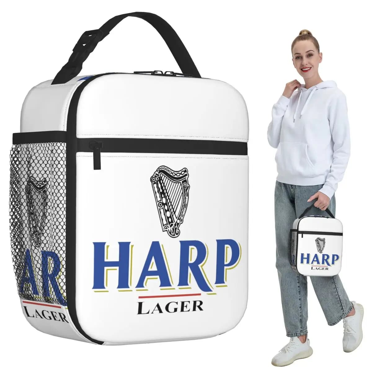 Borsa termica per il pranzo Harp By Guins per bambini, borsa termica per la scuola, contenitore portatile per alimenti