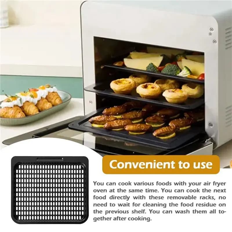 B83B-3X Cooking Tray Replacement, Mesh Cooking Rack Air Fryer Accessories For Instant Vortex,Chefman And Other Air Fryer Oven