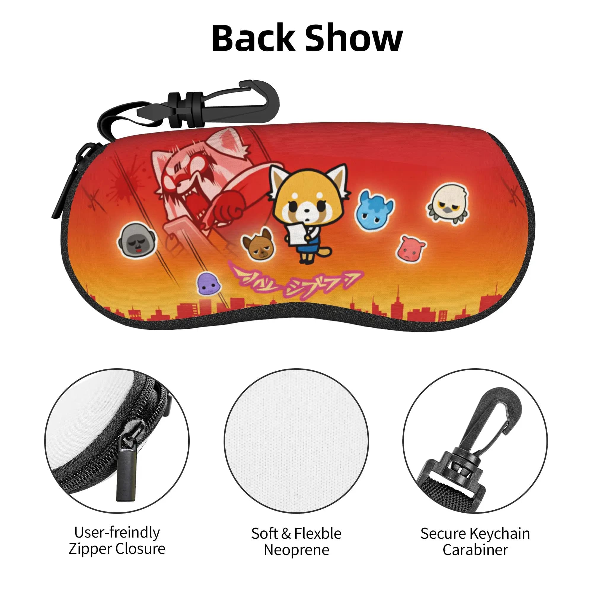 Custodie Protettive per Occhiali Aggretsuko Director Gorilla Washimi Shell, Custodia per Occhiali da Sole Haida Director Ton Tsubone, Sacchetto per Occhiali