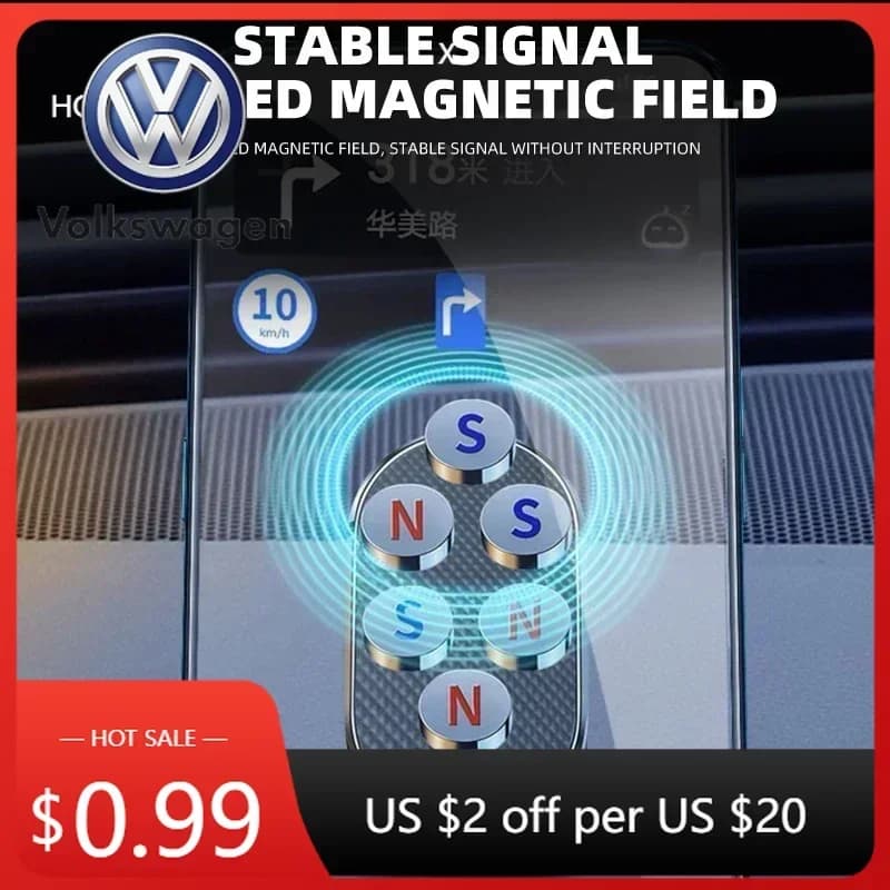 Per VOLKSWAGEN VW GTI B6 2025: Caricatore Wireless per Auto con Rotazione a 720°, Supporto di Ricarica Pieghevole in Metallo per Volkswagen