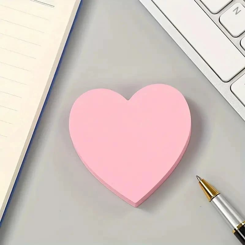 40 pezzi/set Blocco note adesivo a forma di cuore, foglietti autoadesivi, adesivi per agenda, per cancelleria da ufficio, forniture per studenti