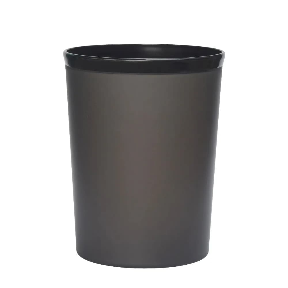 Frosted Plastic Trash Can Waste Bin with Lid Modern Black Garbage Container for Home Kitchen Office Bathroom