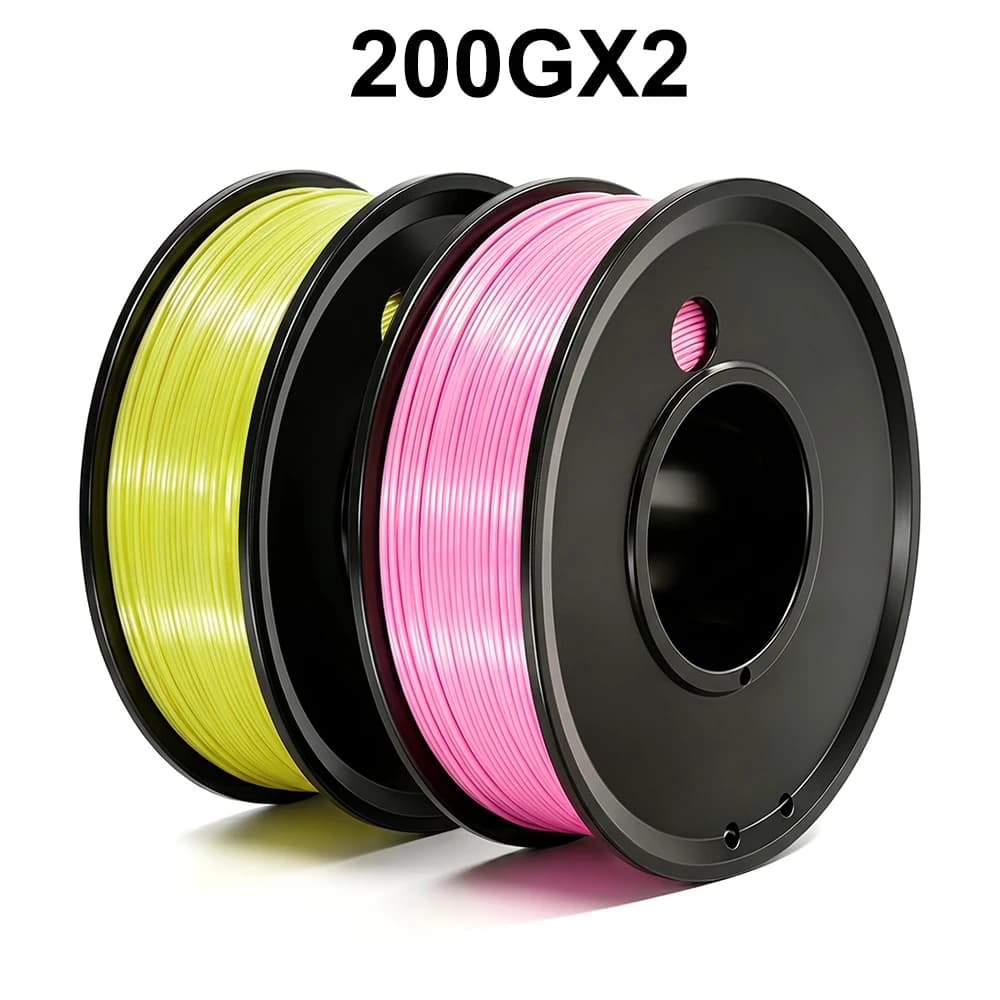 200gx2 PLA silk Yellow and Light Pink 3D Printer Filament 1.75mm for 3D Printing Material vacuum packaging