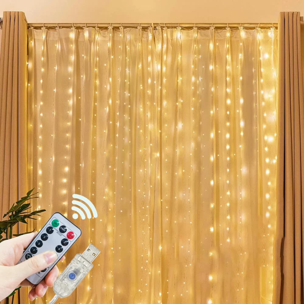 LED Curtain Fairy Light Christmas Halloween Garland Lamps for Wedding Party Home Decoration Garden Lights Wedding Decoration