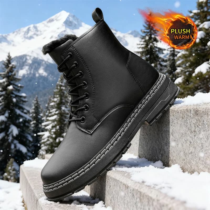 Stivali da neve ispessiti foderati in pile da uomo - Stivali invernali in denim (promozione) | Caldo per campeggio/pesca/caccia