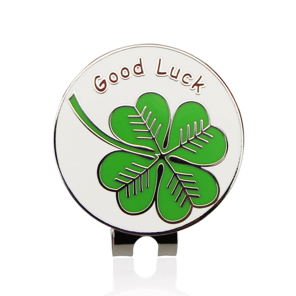 1.18 "Lucky Clover Golf Ball Mark con clip magnetica per cappello da golf 30mm Green Four Leaf Clover Golf Marker aiuti per l'allenamento