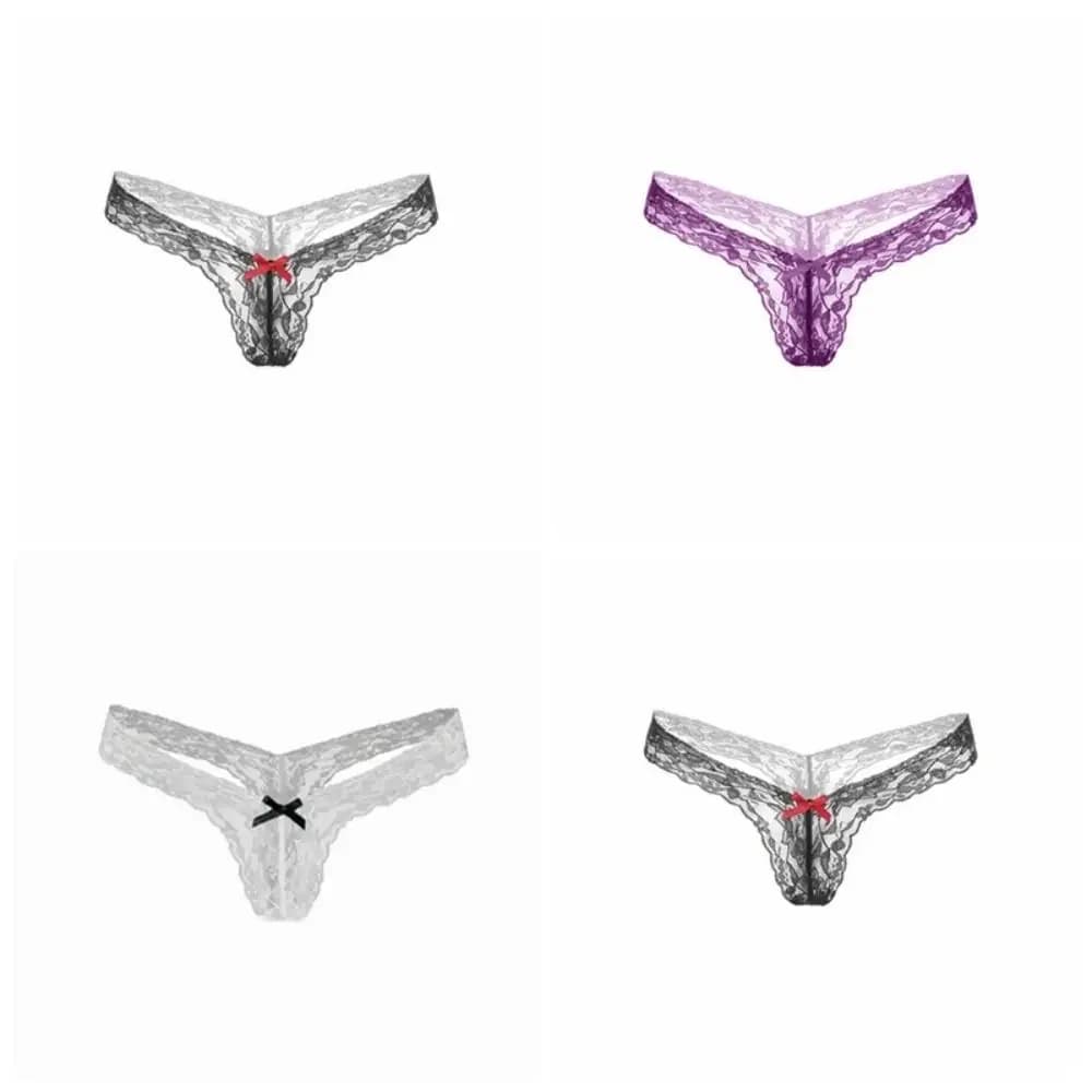 Breathable T Back Lace Panties Transparent Seamless Women Briefs Mesh Underwear Lingerie Women