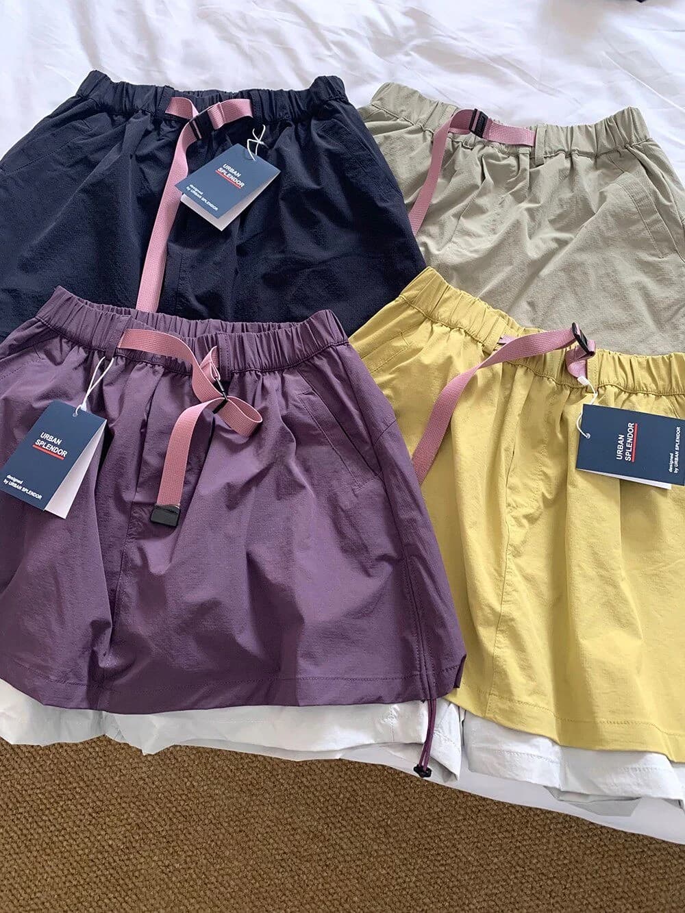 plus Size Outdoor Women's Sporty High Waist Cycling Shorts Skirt Pants Quick Dry A-Line Skirt Pants Spring Summer Casual