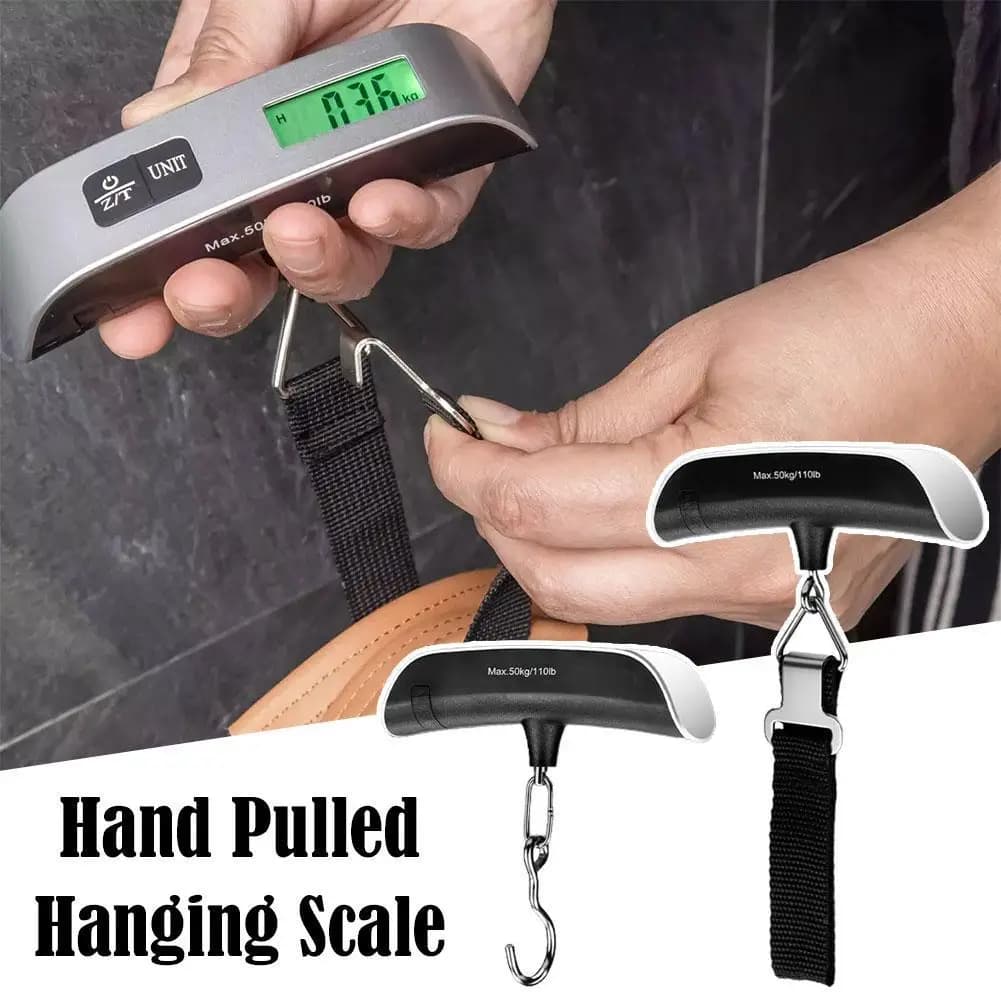 Bilancia portatile Display LCD digitale 110lb/50kg Bagagli elettronici Appesi Valigia Pesi da viaggio Borsa per bagagli Strumento di equilibrio
