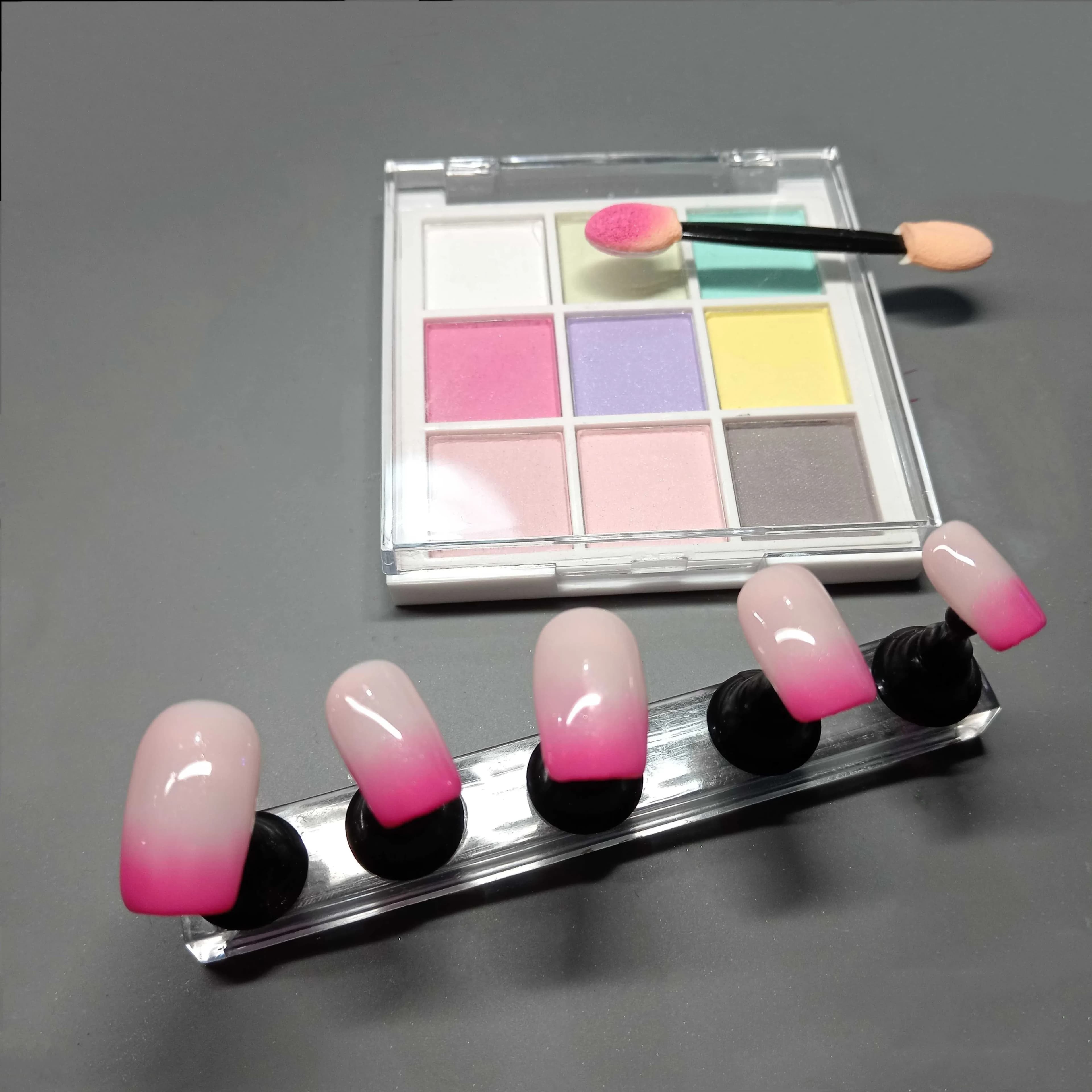 9-Grid Light Color Gradient Nail Powder Eye Shadow Palette Nail Art Holographic Glitter Nail Art supplies for Nail Art DIY #9