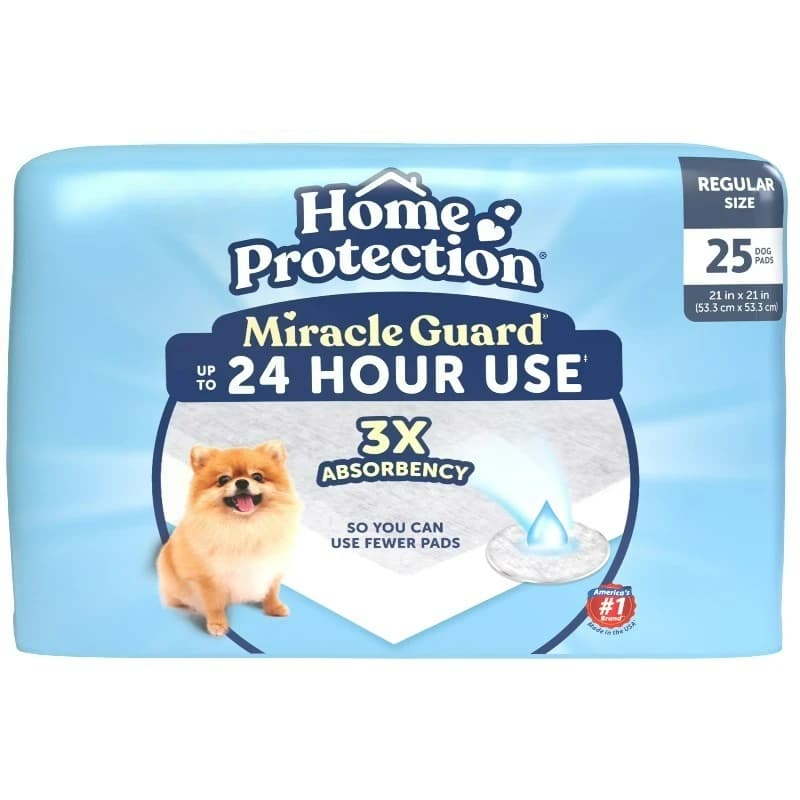 Miracle Guard Tappetini Assorbenti per Cani e Cuccioli Massima Assorbenza 24 Ore Elimina Odori Senza Perdite, Regolare, Confezione da 25