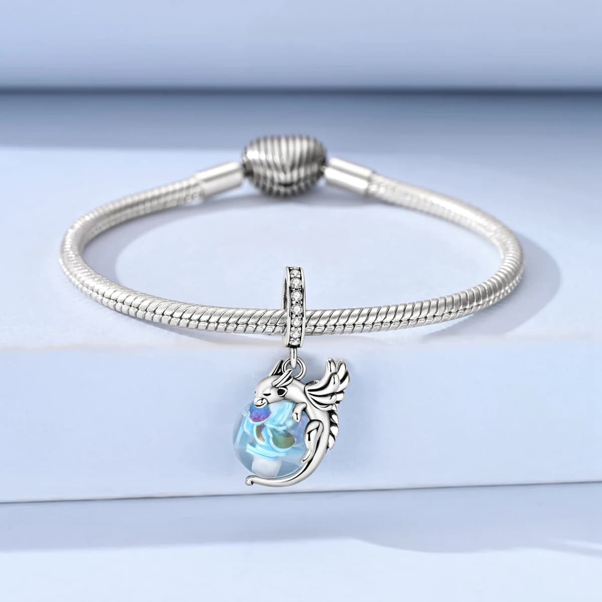 925 Sterling Silver Dangle Charm Pendant Dragon fit Bracelet Necklace Making for Woman Jewelry