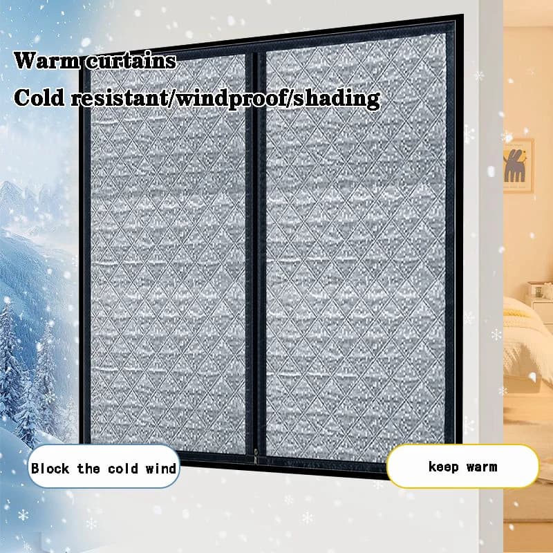 Tende invernali in cotone, stile cerniera, resistenti al caldo e al freddo, finestre completamente sigillate, tende oscuranti per la casa facili da installare