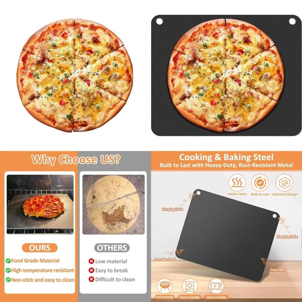 Pietra per pizza e pane da 16 x 13,4 pollici, pietra versatile per forno e grill, ideale per prodotti da forno.