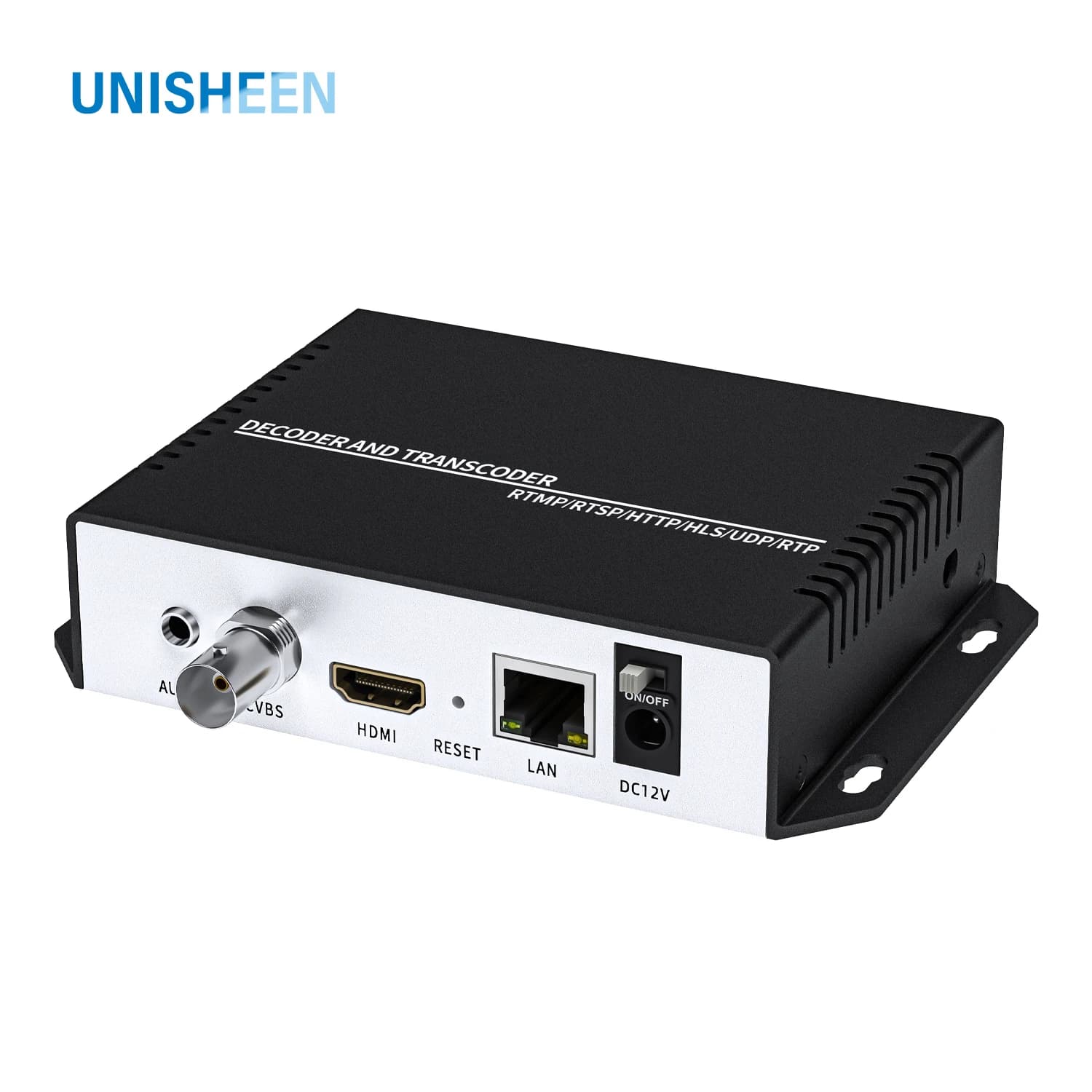 UNISHEEN Topbox 4K60 Interlance Stream H.265 H.264 Trascoder SRT RTSP Rtmp HDMI Decodificatore video Scatola di acquisizione