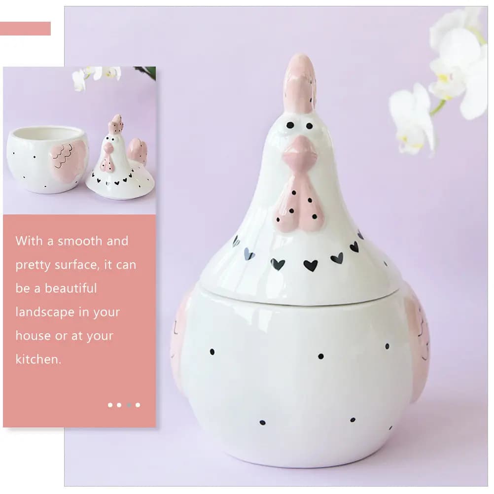 Contenitore in Ceramica per Uova Stile Gallina, Barattolo Ermetico da Cucina per Uova, Frutta Secca, Caramelle, Zucchero, Decorazione per la Casa