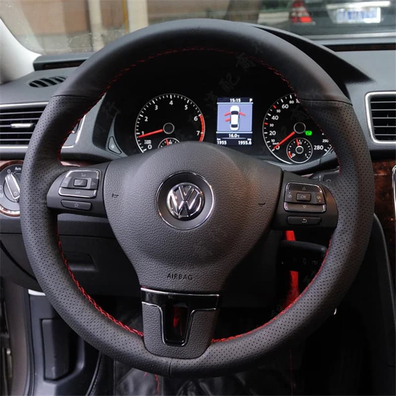 Hand sewn cover for Volkswagen Golf Tiguan Passat B7 Passat CC Touran Jetta Mk6 Real leather car accessories