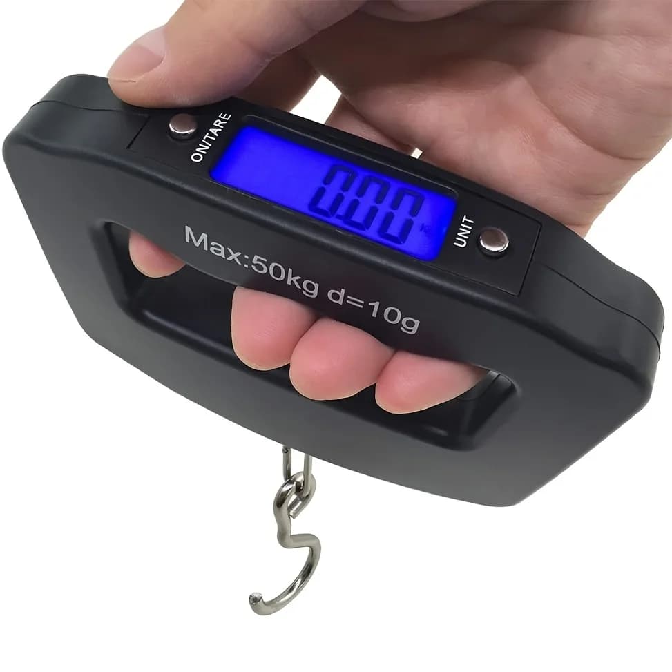50kg Portable Digital Hanging Luggage Scale Backlight LCD Screen Battery Operated Handheld Weigh Scale Travel Must Have Holiday