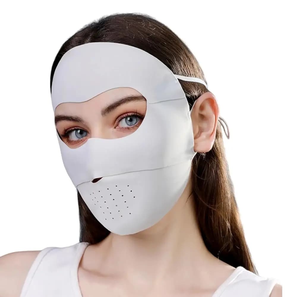 Maschera Protettiva Integrale per il Viso, Copriviso Estivo Traspirante con Protezione UV per Uso Esterno Femminile