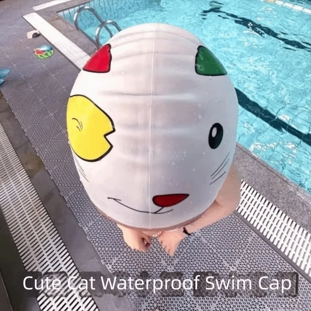 New Style Elastic Swimming Cap Enlarged Silicone Swim Cap Comfortable Waterproof Silicone Swimming Hat Safe Swimming