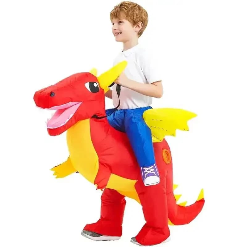 Costumi Gonfiabili da Dinosauro in Tricot per Bambini, Vestito/Costume da Cartone Animato per Halloween, Purim, Natale, Cosplay